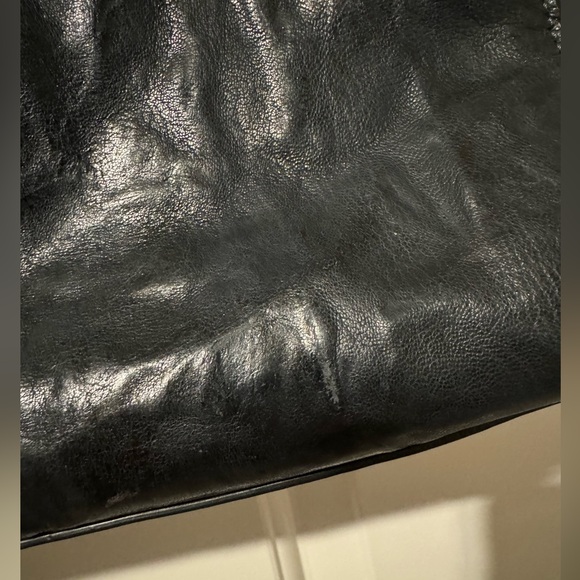 FRYE Navy Metallic Leather Ella Double Handle Crossbody Handbag - Picture 15 of 16